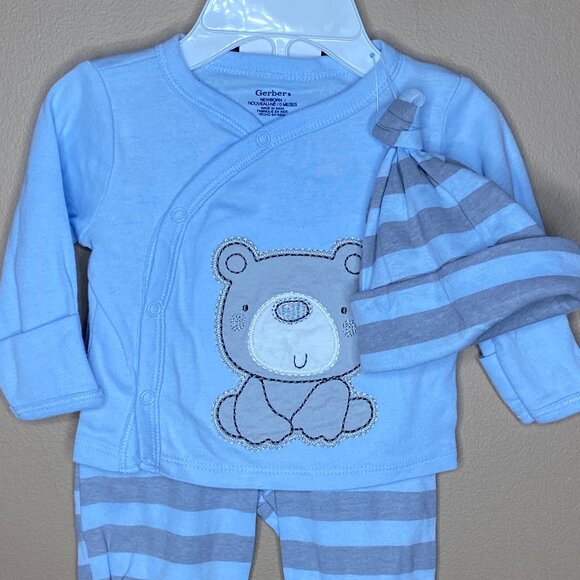 Adorable Baby Boys Newborn 100% Cotton Carter's 3 Outfits - Picture 10 of 16